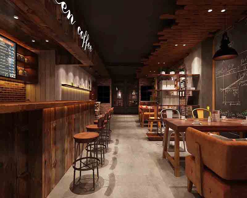 浦东新区复古风格咖啡厅设计装修